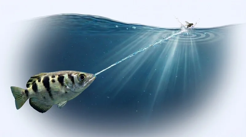 Archerfish hunting prey with accuracy